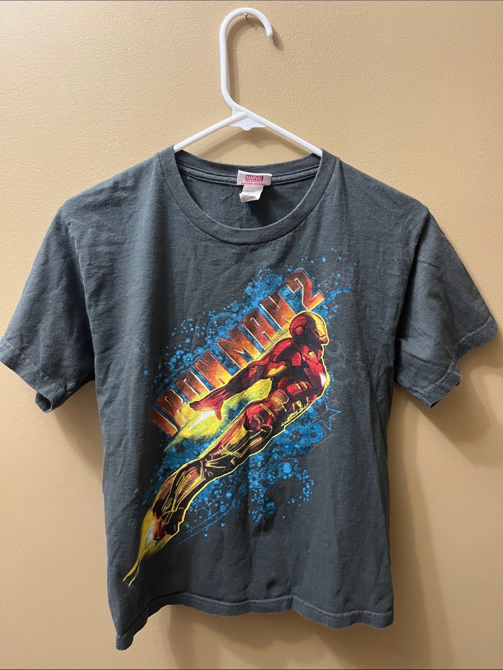 Marvel Iron Man 2 Graphic Tee - Gray with Red & Yellow Print